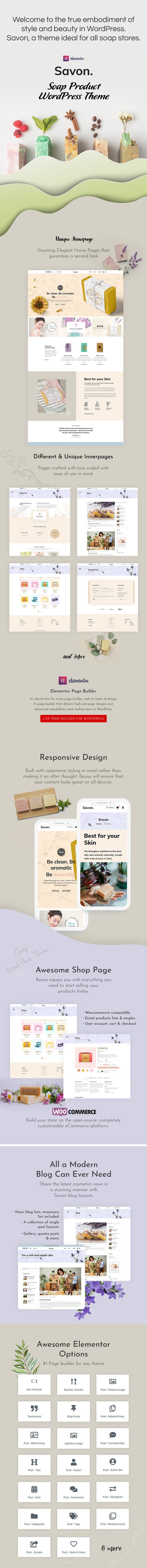 Savon - Handmade Soap, Cosmetics Beauty Shopify Theme