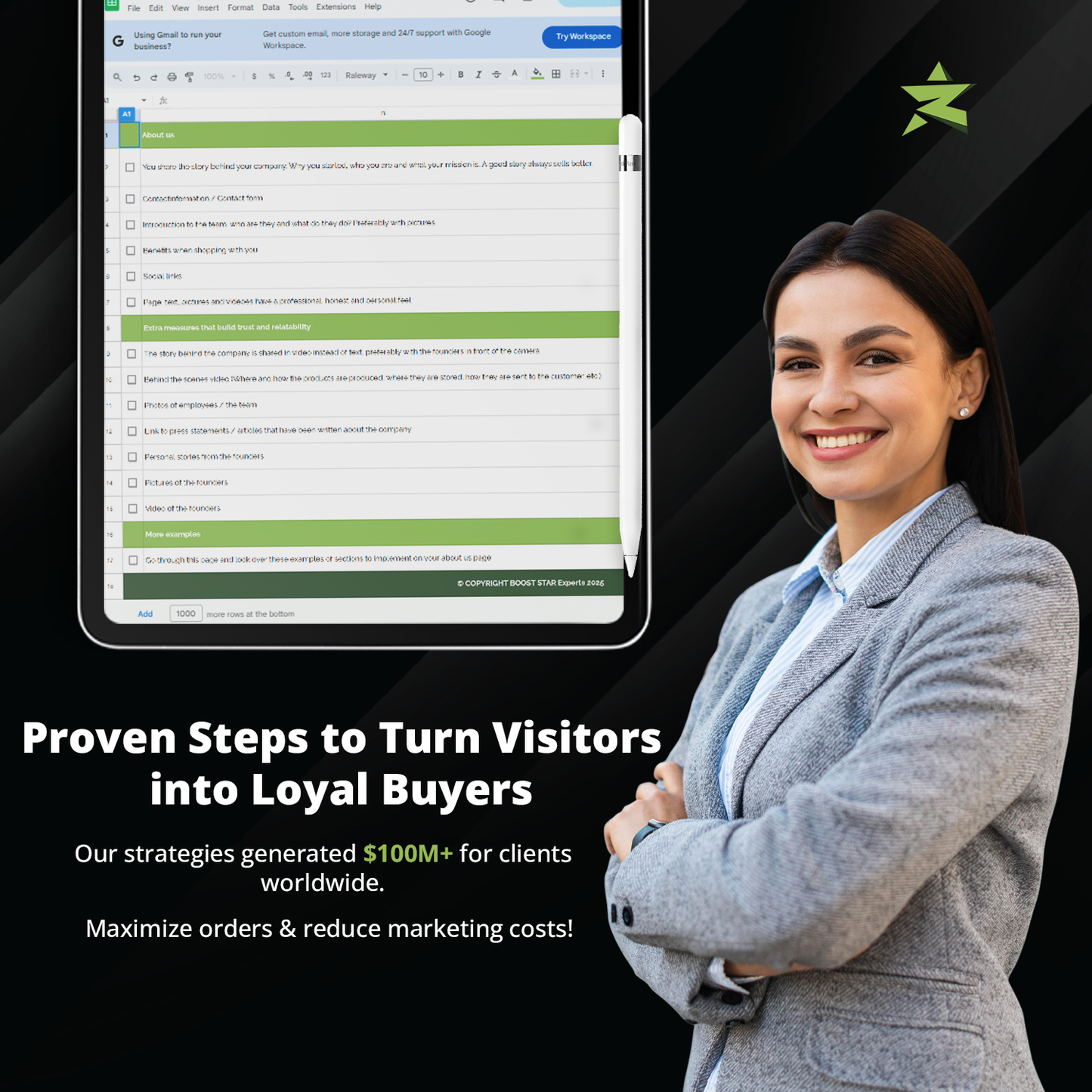 BOOST STAR Experts' Ultimate E-Commerce Conversion Checklist