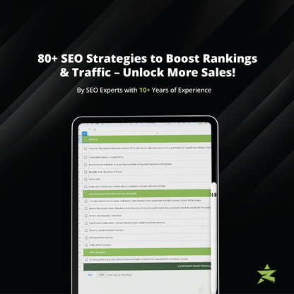 BOOST STAR Experts E-Commerce SEO Checklist